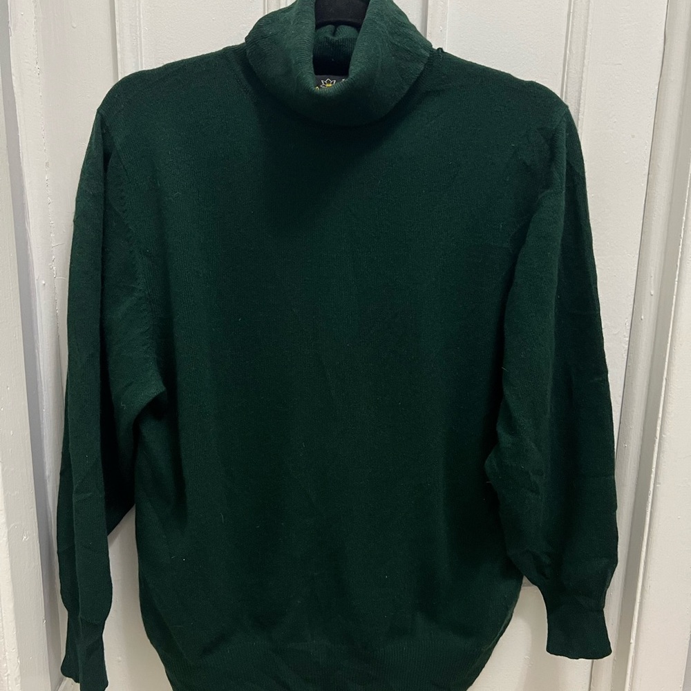 🚨($25 for Live Show only!) 100% Cashmere Dark Green Turtleneck Sweater